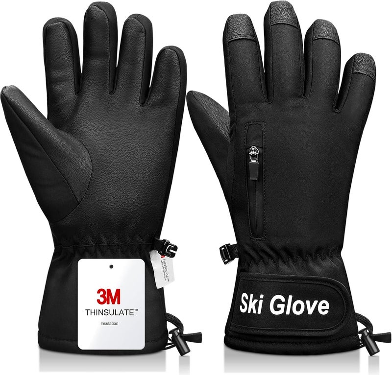 Odtmger Snow Gloves,Ski Gloves 3M Thinsulate Winter Warm and Waterproof Cold Weather Gloves-for Parent Boys Girls - Image 1